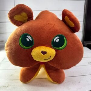Kellytoy Brown Teddy Bear Plush 9" Heart‎ Eyes Stitched Valentine Bear 2012